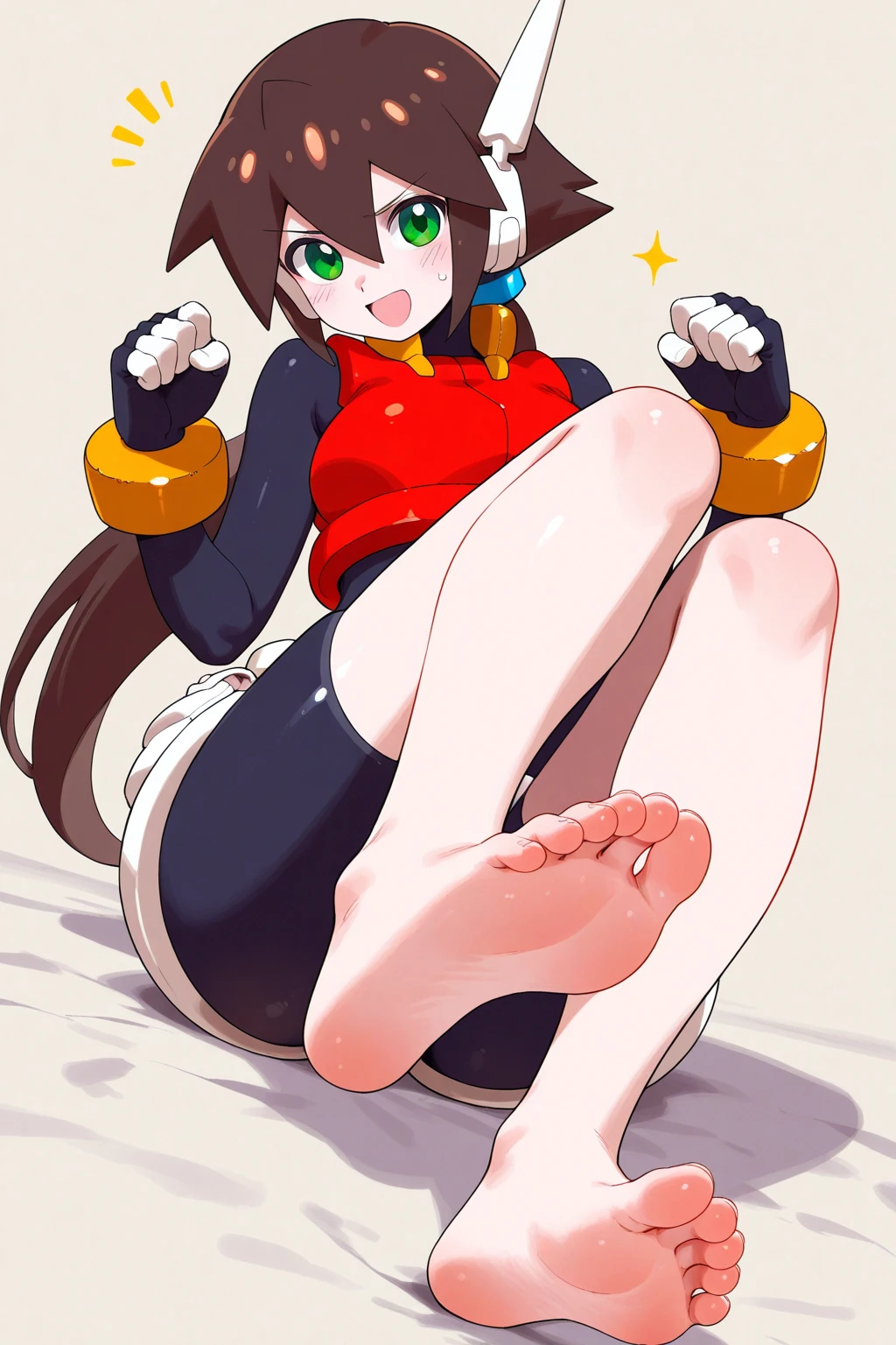 anime girl with her hands and legs,foot focus,kiss marks all over barefoot , hogtied with ropes and mouth gagged violated