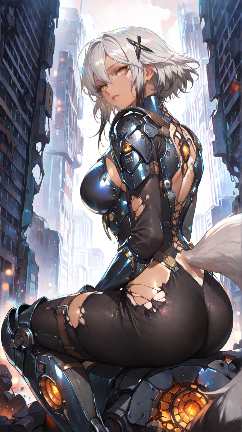 taimanin suit, Black leotard, Fishnet tights, Elbow hand pockets, Arm guard, armored skirt, Thigh-high boots, ((Anatomically correct hand:1.5)), ((anime)), Ultra-precision, masterpiece, really beautiful, プリンセスのface, ((alone:1.5)), ((Pink Hair:1.5)), ((Bobcut 1.5)), break, ((black eye)), Shortcuts, ((Straight hair)), break, All limbs,((Full Finger:1.5)), break, (Skin Dentition), ((Skin dents)), Professional Lighting, (Age 25), Tight waist, Shiny skin (Brown Skin), ((Oily skin)), Glowing Skin, Looking at the audience, ((Cowboy Shot:1.5)), Looking at the camera, 笑face, Open your mouth a little, ((cute:1.5)), Very narrow eyes, Extra-fine face, ((Thin lips:1.5)), ((Droopy eyes)), わずかな笑face, ((Model pose:1.5)), face, Looking at the camera, ((Anatomically correct fingers:1.5)), ((Thighs)), sexy, Perfect hands, (((Arms back:1.5))),((Metallic costumes:1.5)),,agnes tachyon ,(umamusume)