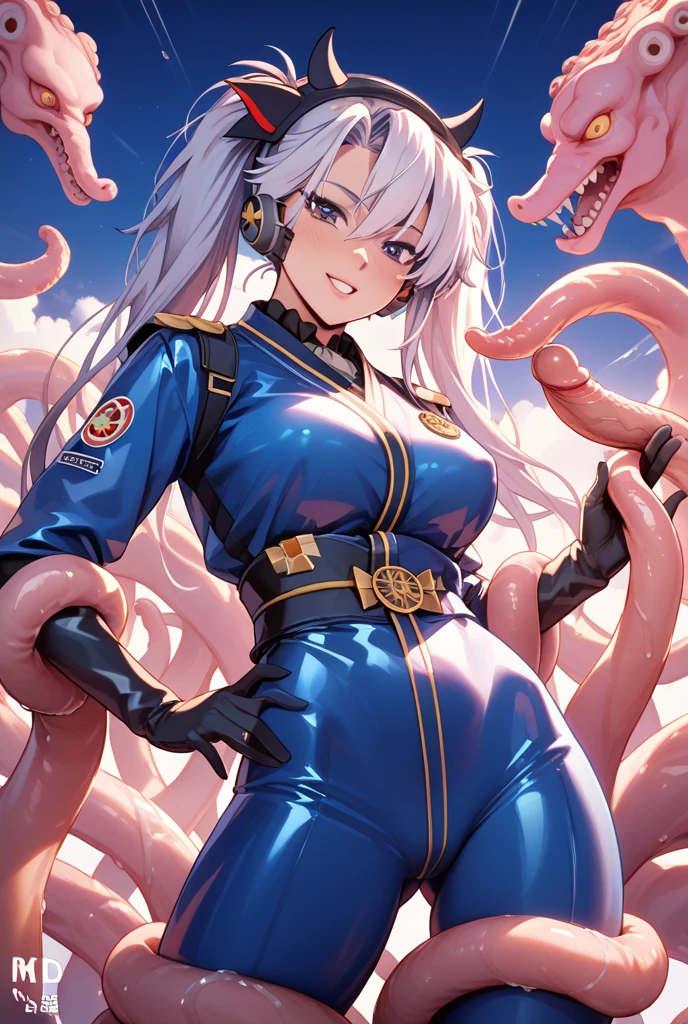 masterpiece,Highest quality, Unreal Engine, Super Resolution, Very detailed,
1 Girl, Waist, thin, (Muscular:0.8)
Round Breasts, Big Breasts, Bold, Part your lips, Observe the audience,
, sexy pose
Waist shot,Tentacles entangled in chest,,
Simple background anime style, Key Visual,
Light blue hair, Red eyes, Long-haired monk \(dq3\)
,,Tabard Elbow Gloves、(Black panties:1.2)、、Angle from below