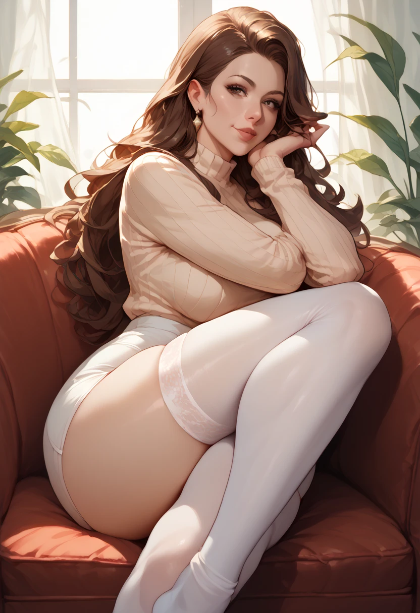 (best quality,4k,8k,highres,masterpiece:1.2),ultra-detailed,(realistic,photorealistic,photo-realistic:1.37),floor point of view,1 girl,looking down at audience,upskirt,18-year-old female,American,thigh-high stockings,no shoes,bedroom,luxurious apartment,thigh-high stockings,luxurious decor,classy ambiance,soft carpet,floor-to-ceiling windows,city skyline view,soft lighting,elegant furniture,plush bed,velvet curtains,expensive artwork,meticulous attention to detail,subtle reflections,impeccable symmetry,vivid colors,perfect proportions,immaculate aesthetic,composed atmosphere