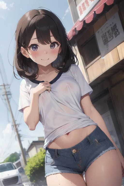 highest quality,masterpiece,Black Hair,Local festivals,Almost naked,12 years old,Classmate