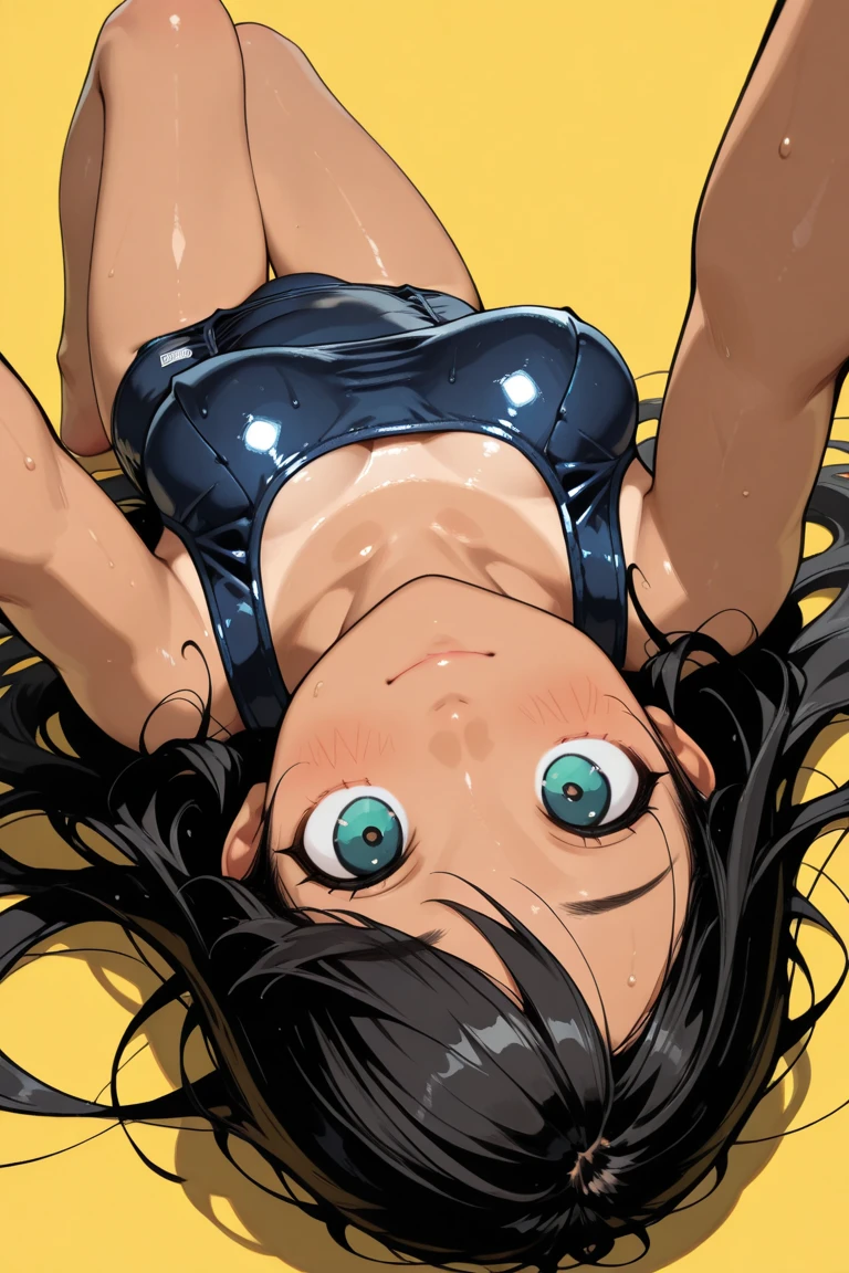 Top view,Spread your legs、naked、a girl with a large cock deeply in her mouth,
