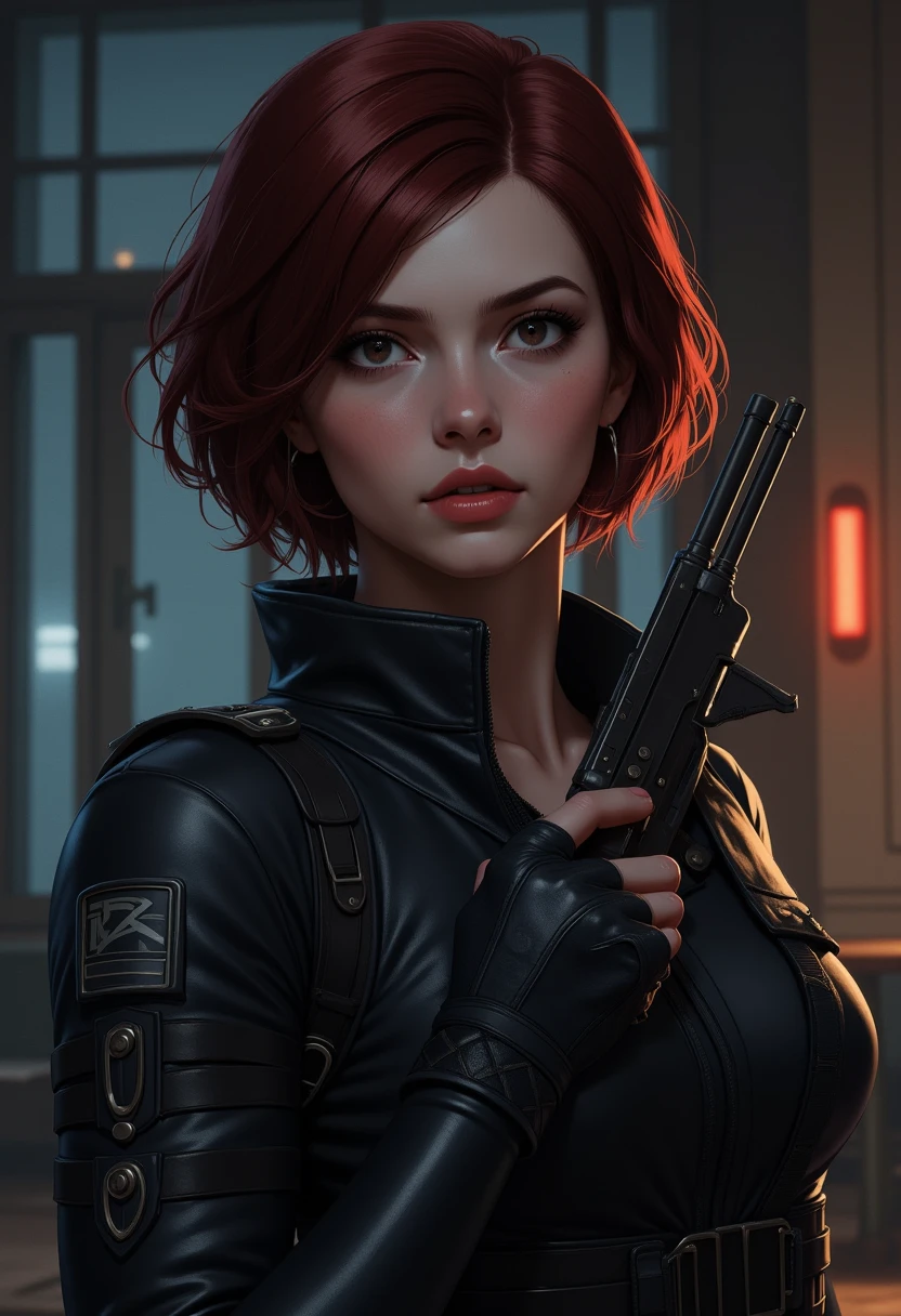resident evil, mulher ruiva, rtx, hdr, luz cinematográfica, greg rutkowski --auto --s2