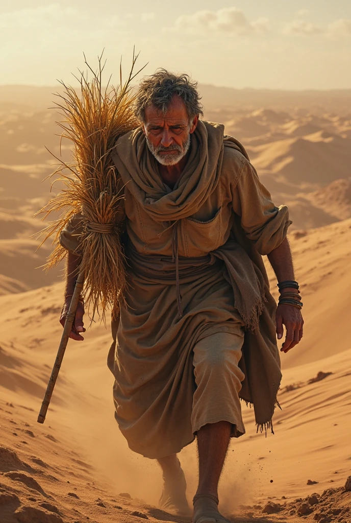 Father carrying many burden, his back is shot by arrows