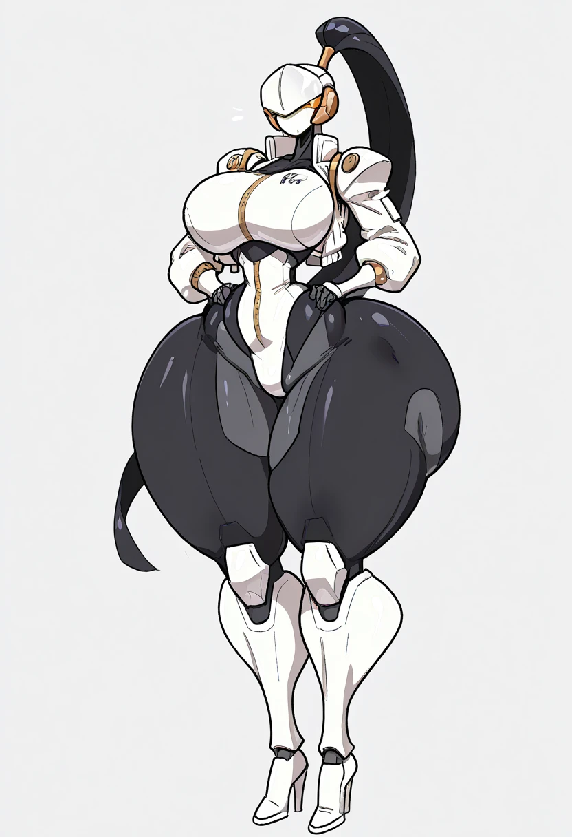 sethstf ,yin yang ,neon trim ,halo ,hair rings, full body, huge breast curvy smile