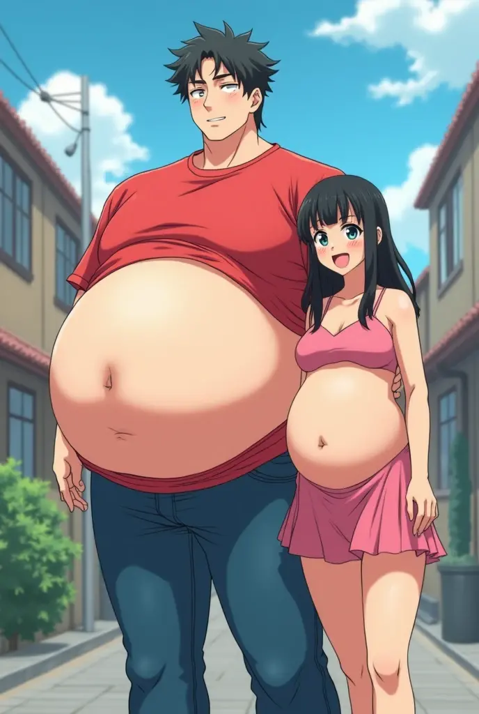 score_9, score_8_up, score_7_up, source_anime,
yorbriar, yor briar, black hair, red eyes, earrings, white hairband, hairband, long hair, sidelocks,
bare shoulders, red bikini, shorts, thighs,
indoors, smile,
looking at viewer, dutch angle, cowboy shot, pregnant