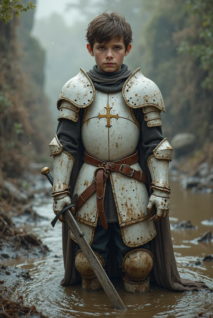 Boy in white armor