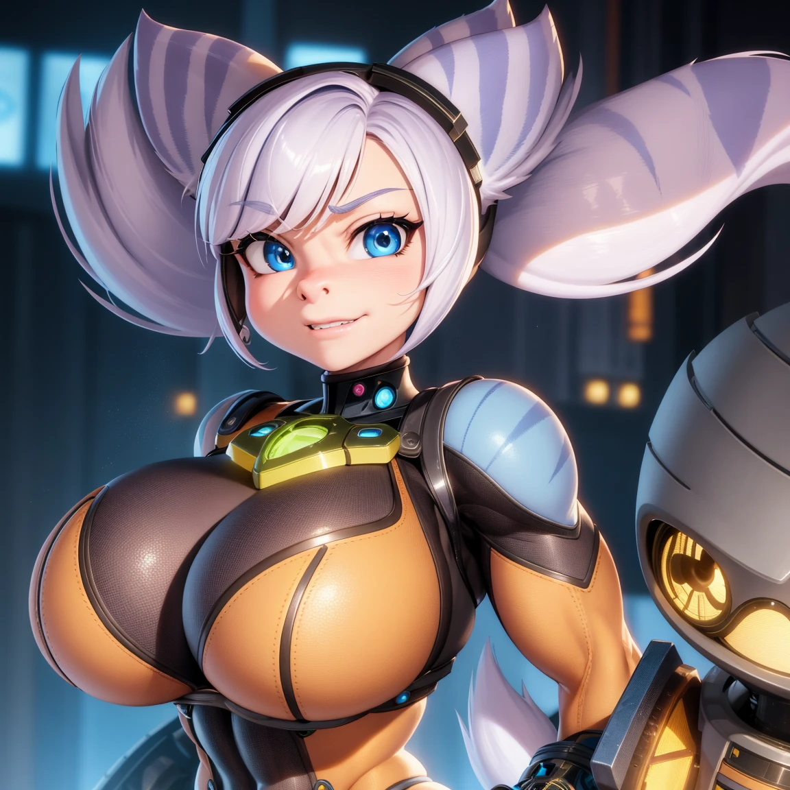 (master piece: 1.1) (Vados_DB), mature, BREAK (ponytail, blue skin), (detailed pink eyes), body curvy, medium breasts, wide hips, thicc tighs, (wearing lingerie dress), high detailed face, lined face, beautiful abs, (high detailed face), handless, hidden arms behind, thick, (big thick legs), muscular legs, posing, sitting, bedroom, above view, full body,