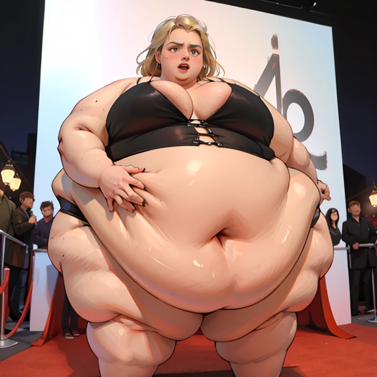 Margot Robbie massive morbidly obese immobile ssbbw too fat to walk
