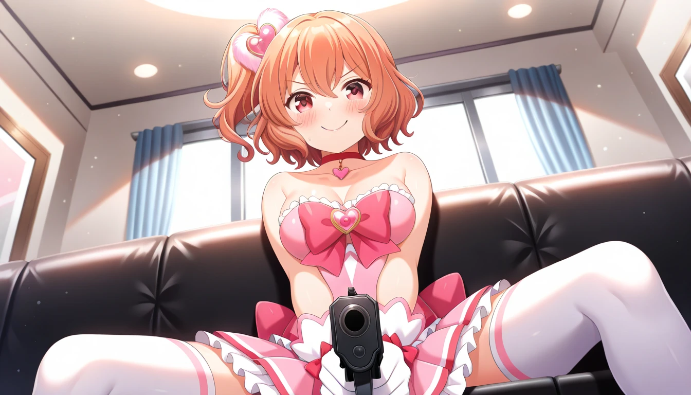 masterpiece, best quality, highres, nm1, rabbit ears, playboy bunny, bare legs, squatting, spread legs, smile, casino,