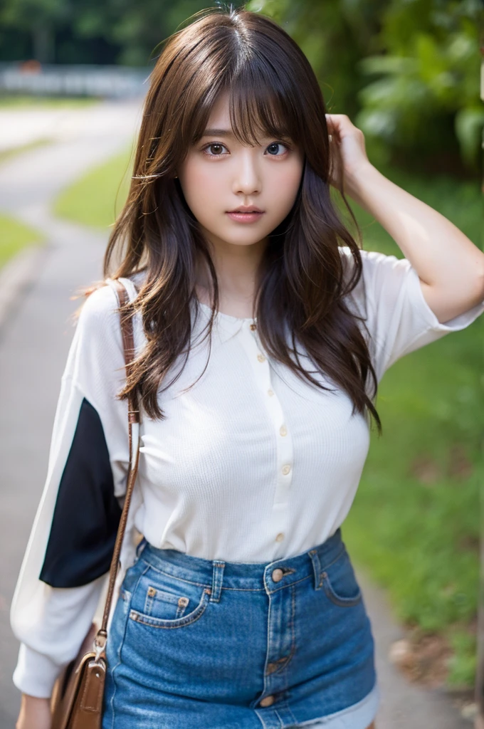 (( It is clearly visible through the white shirt)), 1 girl, Skirt_Lifted, No panties, female public hair,, NSFW, (:1.3),, See-through, Blue_Eyes, Blue_tiese, Blue_Skirt, (without bra), Bra_Visible_Through_clothes, Breasts, brown_Hair, clothes_Lift, cowboy_Shot, Lifted_By_Lai, Lips, Long_Hair, Looking_at_peeping at the viewer, mediating_Breasts, Smile, Solo, Wet, Wet_clothes, Wet_Hair, Wet_shirt, White_shirt, In deep sadness_clothes, Classroom, ( Urzan-6500-V1.1: 1),
