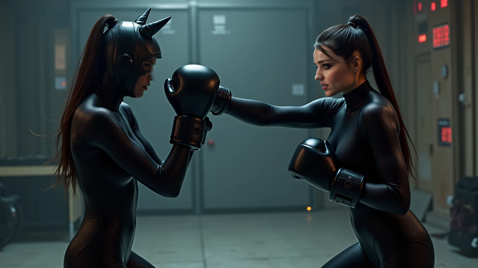 ))Batgirl)) ((very realistic)) ((grappling))