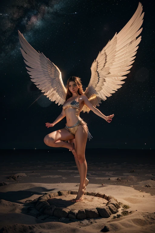 phoenix ,coral ,serene,life form,elusive,tufted-tailed,fuzzy fur,(colorful crystal wings:1.2),crystal,majestic , plump woman, naked hairy cunt, tranzp, hdr, masterpiece, ray tracing, 35mm film, 8K, full body view