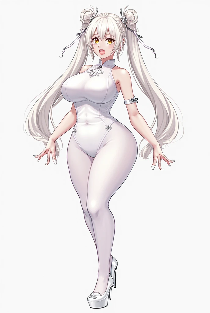 ((blank background)), masterpiece, best quality, silver hair, (curvy:1.7), (massive breast:1.5), ((full body framing)), (long legs:1.6), symmetry, nurse woman, nurse uniform
nurse cap