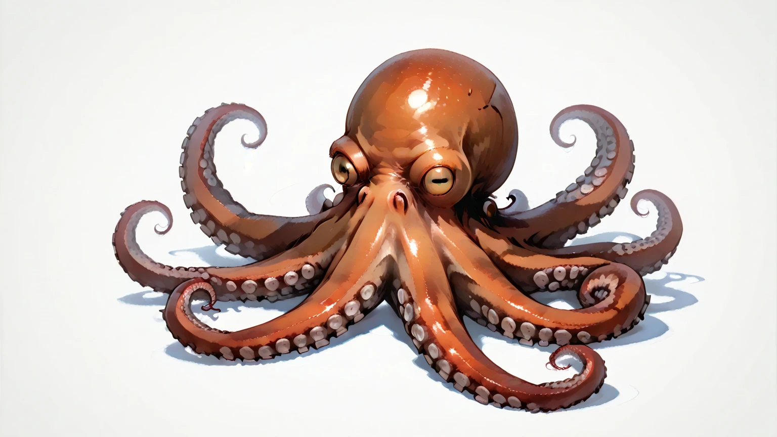 make a beautiful business card, with an octopus with a discreet crown on it