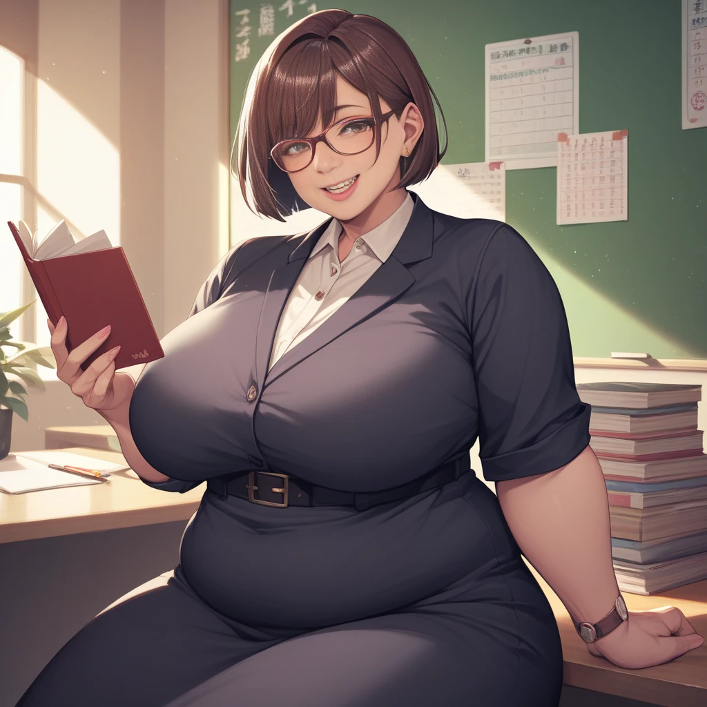 Teacher, wide hips, thick thighs, Bursting breasts, huge bust