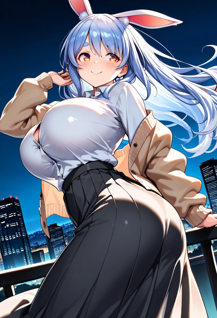 high quality, high resolution,(((nsfw))),(((one women))),(((cute face))),(((blue eyes))),(((blue hair))),(((parted bangs))),(((ponytail wavy hair))),((small breasts)),((sweaty skin)),(((bare breasts))),(((business suit,Pencil skirt,pantyhose))),
BREAK,(embarrassed,blush:1.3),(steam:0.8),(wet:0.8),(sweat:0.8),(trembling:1.3),(parted lips:1.3),(harf open eyes:1.4),(feeling weak:1.5)
BREAK,(((outdoor))),(((night))),
BREAK,(((model posing))),(((standing)))(((arms behind head))),
BREAK,(((Angle from below))),(looking at viewer),(((focus on pussy)))