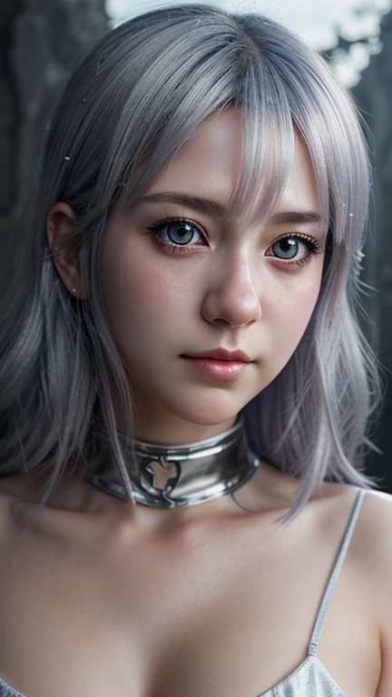 Yorha, beautiful android girl, white hair, black dress, detailed face, detailed eyes, detailed lips, extremely detailed, high quality, digital art, hyper detailed, cinematic lighting, dramatic shadows, dramatic colors, sci-fi, futuristic, dystopian, intricate details, photorealistic, 8k, best quality, huge breasts,