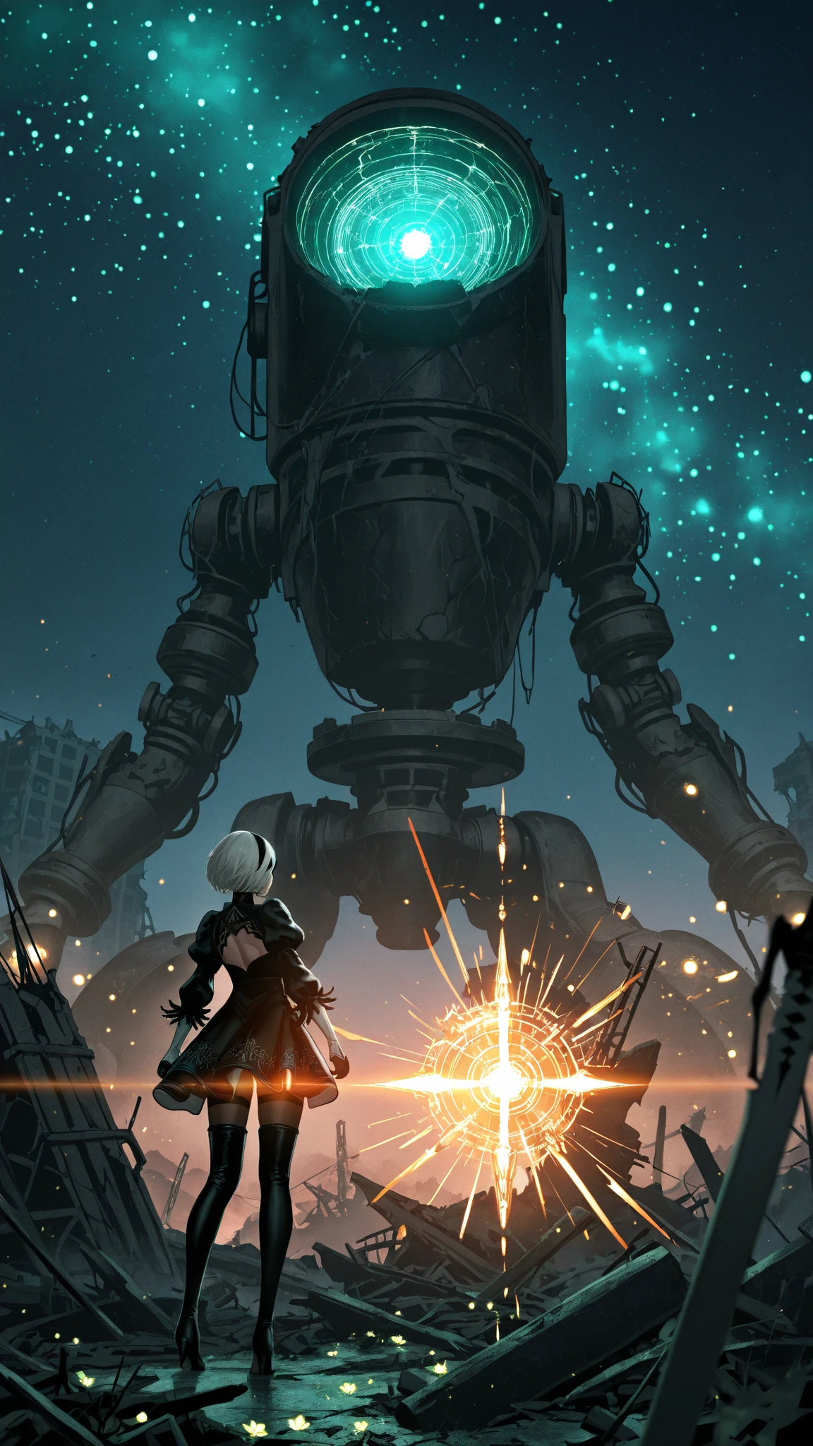 a black and white photo of a man riding a roller coaster, nier automata spaceship style, film still of 2b nier automata, nier automata concept art, nier automata concept artsyle, nier:automata inspired, nier : automata inspired, depicted as a scifi scene, yoko taro, nier, inspired by Oskar Schlemmer, nier 2 b