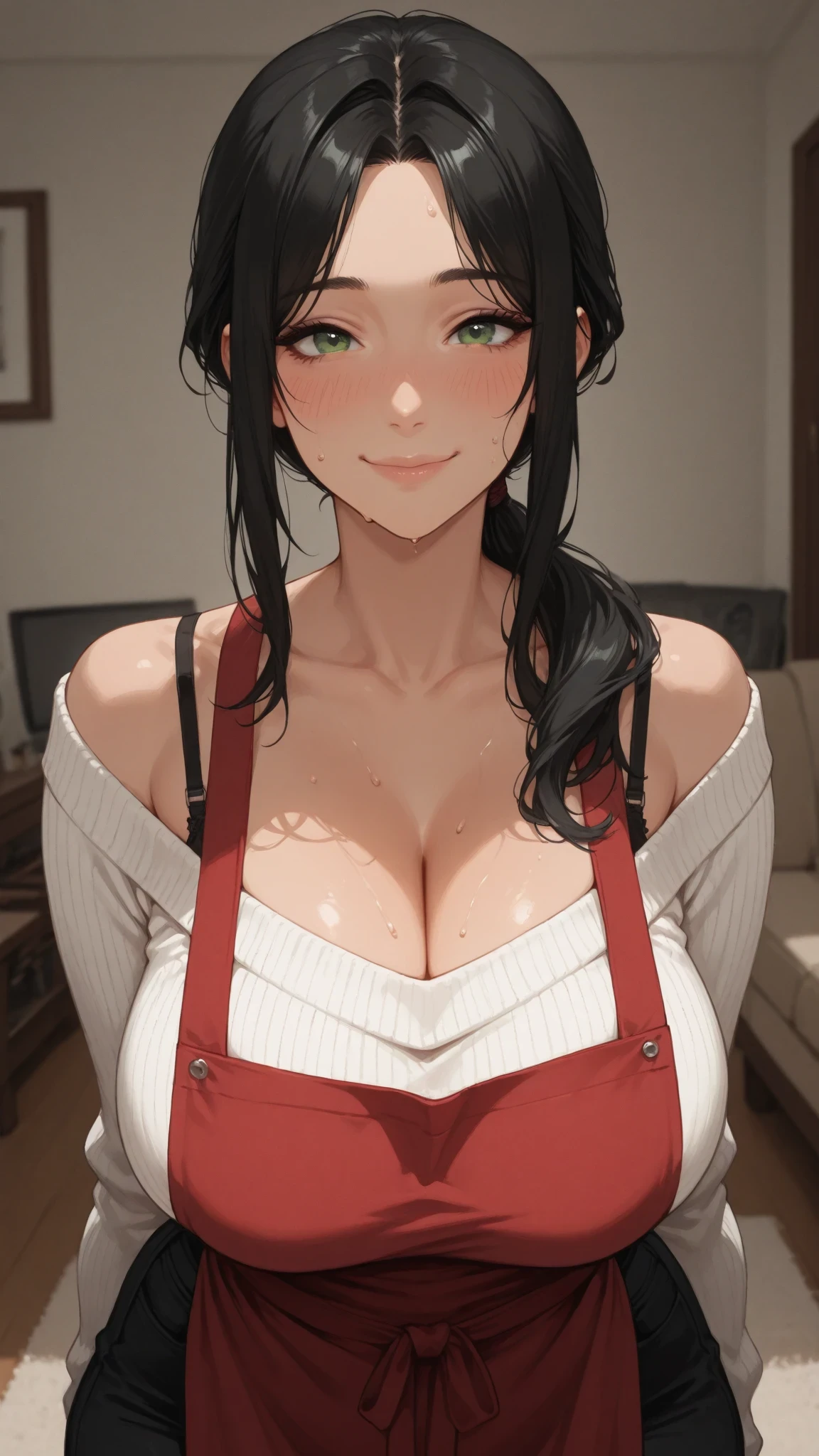 Beautiful, Sexy, smile, blush on.