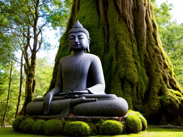 Buddha head Buried in the birth tree Born from dreams and magic...