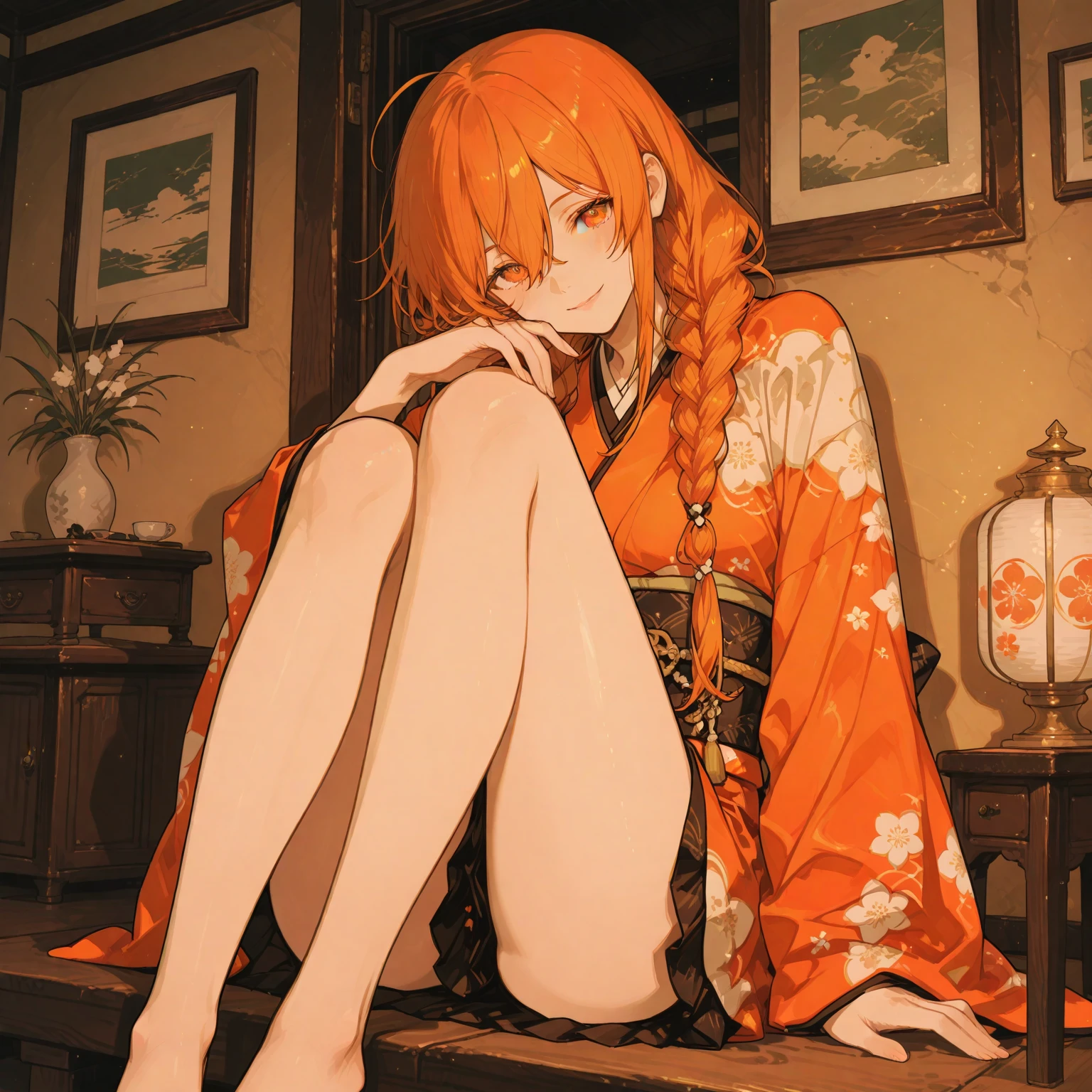 Highest quality、masterpiece、one piece、Nami、Orange Hair