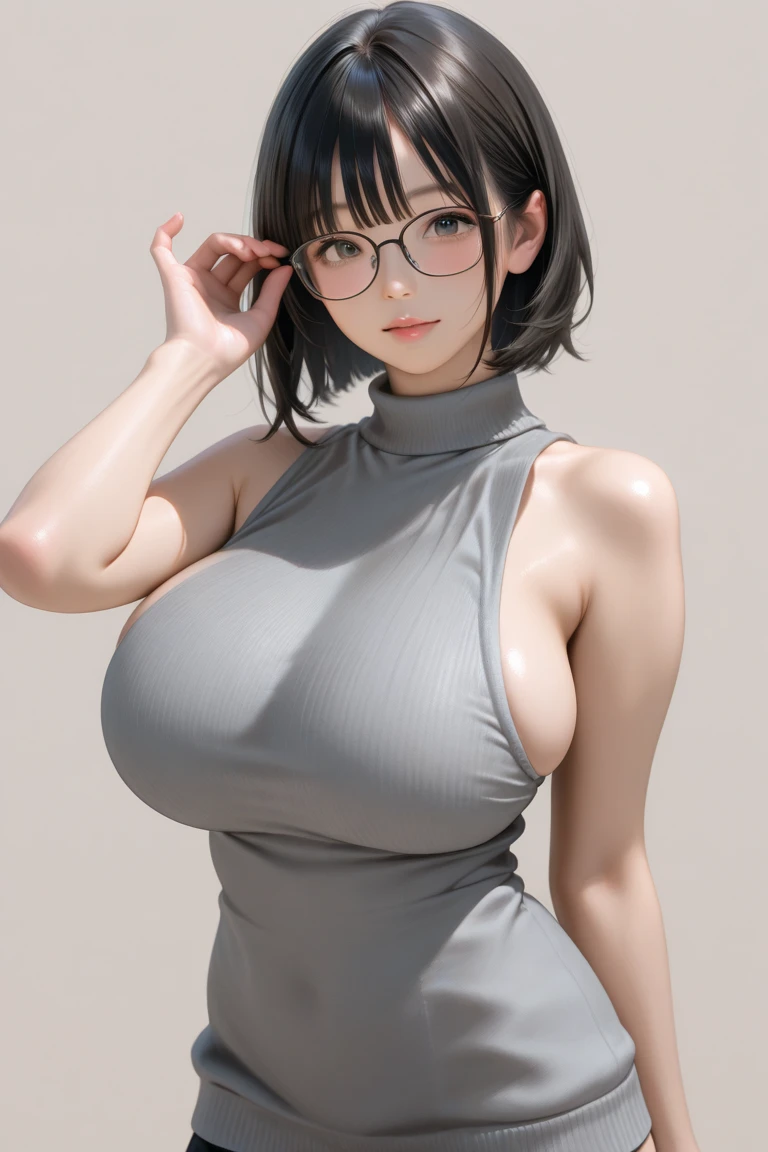 (highest quality, masterpiece:), ultra-high resolution, night, in the pub, Korea photo model, young and beautiful gravure idol, 23 years old, tight, wearing a floral print swimsuit, high leg, gigantic breasts, puffy nipple:1.4, skinny, bangs, short hair, bob cut, black hair, one length, earrings, beauty, victory smile, mature woman, please face forward and look at the camera,