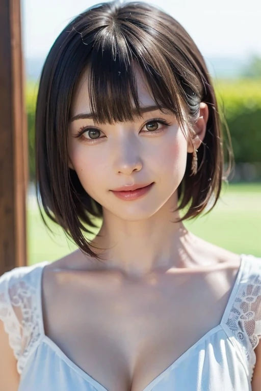 (software:1.8、masterpiece, Highest quality),1 person, alone, hyper Realistic, Realistic,Realistic, Looking at the audience, Light brown eyes:1.4,Brunette Short Bob Hair with highly detailed shiny hair, Brightly colored winter clothes, Lepangas:1.4), Outdoor, Mouth closed, Upper Body、big chest eye、eyelash、{Hugeな|big chest|Hugeなな|Mega} whole :2, chestの谷間:2、(((big chest eye、Short Bob Hair、Highlights from Students、Looking at the audience、She is very beautiful and cute、Show me your ears、Long neck、smile、Close your mouth and smile、Bangs and beautiful teeth)))、Ideal body type、(Nothing is drawn、A very beautiful pure white background:1.6)、美しいLong neck:1.4、(({Huge|big|Hugeな|Mega} chest, chestの谷間:2、Upper Bodyは服を着ていない:1.6))、(((Portraiture:2)))、Perfect Anatomy