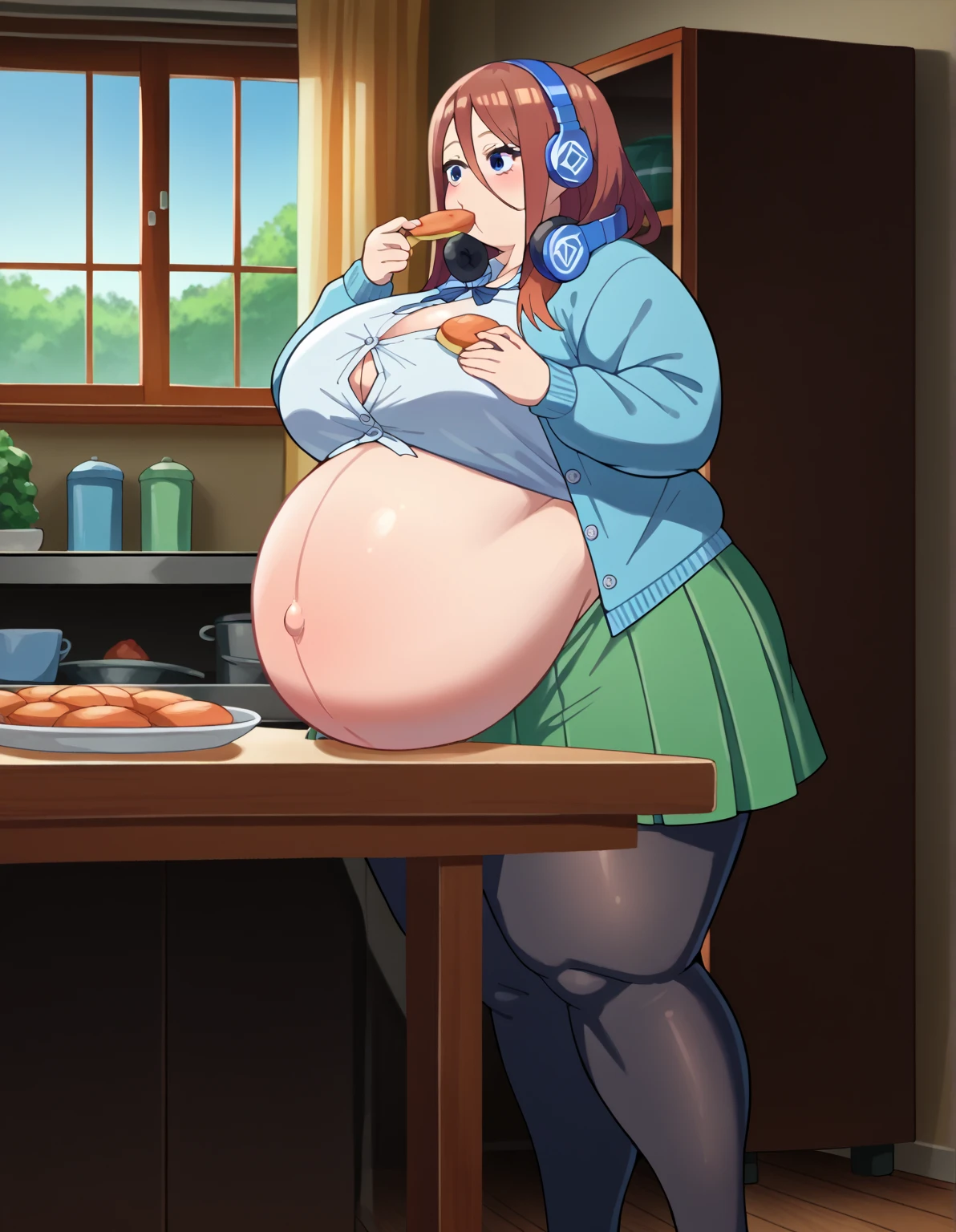 fat, large belly, standing, fat belly, very fat, large stomach, chubby,very fat, safe for work, obese, giant belly, fat, huge, heavy, very fat, safe for work, fat, large belly, standing, grabbing belly, very fat, large stomach, chubby (best quality, masterpiece),safe for work, obese, giant belly, fat, huge, heavy, very fat, safe for work, fat, large belly, standing, grabbing belly, very fat, large stomach, chubby (best quality, masterpiece), Christmas, wearing sweater, eating, sitting down, table full of food, cookies, eating cookies, very fat, Christmas season, Christmas time, Christmas season, holidays, Christmas sweater, wearing pants, fat