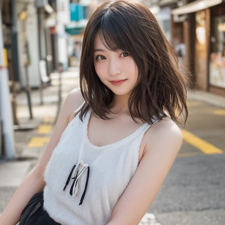 (Highest quality, Very detailed, masterpiece:1.2), 1 women, Very thin body, length, Thin legs, ((Black wavy short hair:1.2)), ((Thick and fluffy bangs)), Very detailedな顔,A faint smile, small, Thin Nose, small thin mouth, Extremely sharply focused eyes, Japanese, Beautiful Face, Realistic eyes, Beautiful and beautiful eyes, Realistic Skin, Beautiful Skin, charm, (A vivid face), Beautiful Hairstyles,((Over Size Tシャツ),((脇を見せる,腕を上げる)),Creepy and unique hairstyles,下からのアングル, High resolution, Vibrant color palette, Mysterious and mysterious stone wall, Amazing place,Characteristic dark shadows and strange details, background, Backwards