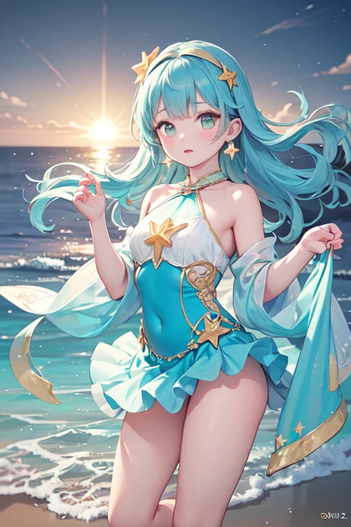 Amidst moonlit palms, an anime girl embodies the song's essence. Electric-blue waves frame her face, and eyes reflect the moon's glow. Adorned in tropical chic, she stands beside a floral Harley, the nightcore rhythm weaving enchantment through the Hawaiian night."