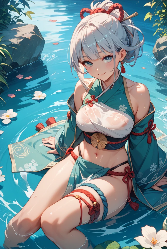 (((girl)))、Hakata Yamakasa、Chase Mountain、Water law is、Tightening、Loincloth、Headband、Tabi socks、Cover with water