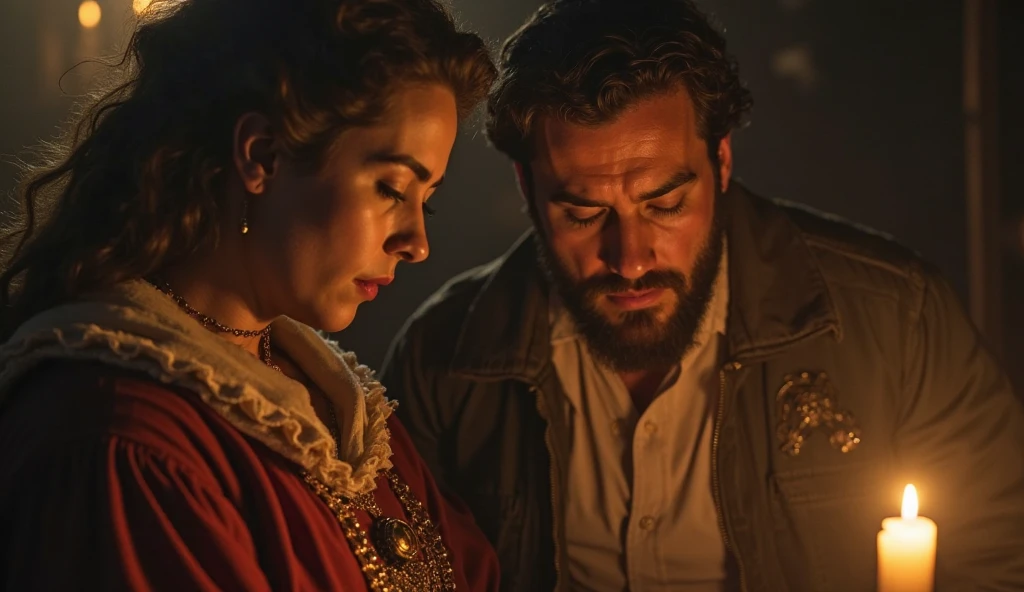 Image of a man and a woman standing in a room, promocional ainda, promo ainda, Imagem promocional, Charli Bowater e Artgeem, imagem promocional, production still, still image from tv series, filme ainda dnd, imagem promocional, kramskoi 4 mil, Olivia de Bernardinis, filme promocional ainda, Arcane TV series style