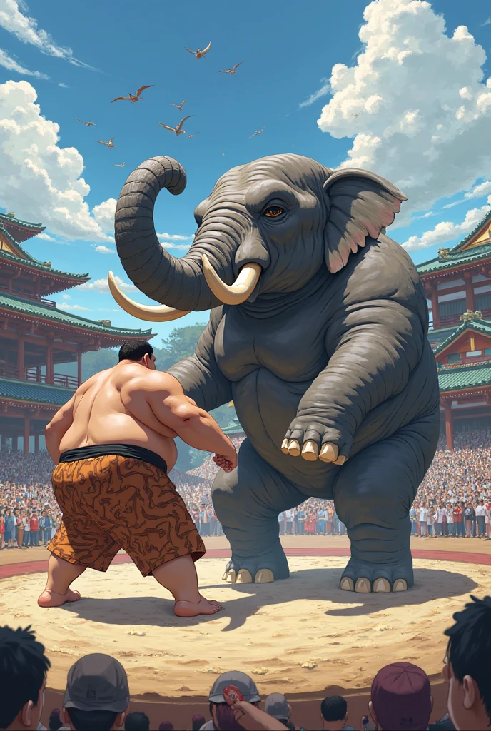 Pig Monster、sumo-wrestling、Tension、illustratio --auto