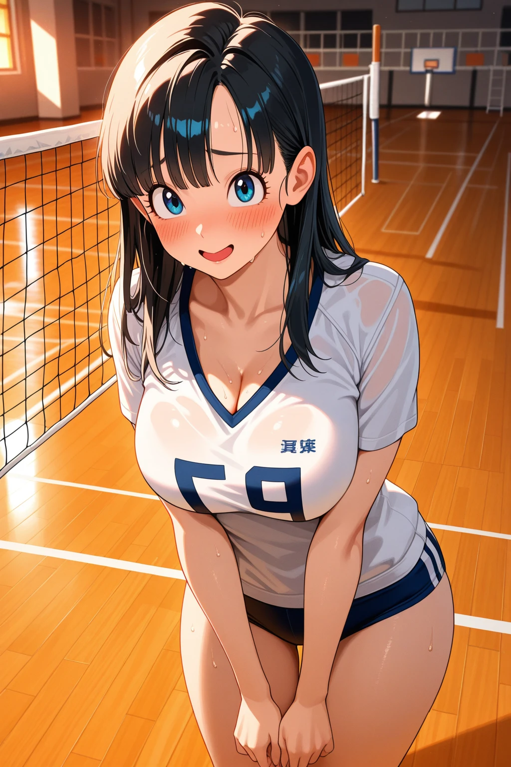 {{{{{16k,Ultra High-resolution realistic photograph of neat virgin first-year junior high school girl's in School-designated gym uniform with junior high ribbon as pretty as a actress in Grass schoolyard, She's in the first year of middle school, but she's too well developed, her tits are too beautiful, When she rolls up her gym clothes from the bottom her shyly hidden big tits come out in a plop, She's a virgin but she's popular popular popular and she just has an aura of being popular}}}}},{{Extremely detailed}},{{{{{dye her cheeks flush and integrated her head pure small, thick lips, Enchanting thick gross idol's Lips}}}}},{{{{{dark colored bang ponytail hair}}}}},{{{{{She get more attractive and smoother her body, her expression and appearance are transformed into that of a pure, Her white tits are so fluffy, and are depicted in great detail, but her sex appeal from her neck fills the schoolyard, her bodyline and tits and hips are getting cuter and cuter, She has been reborn as a pretty one-in-a-thousand-year girl with a sparkling aura of cuteness}}}}}