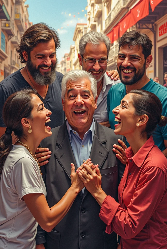 there are four people together holding a dog in their arms, with tiny people, Fotografia tirada em 2 0 2 0, com muitos viajantes, com um papagaio grande, Postagem no Reddit, Malika Favre, todo mundo se divertindo, segurando um pug para uma foto, with magical creatures, with dogs, foto de perfil 1024px, with a big head