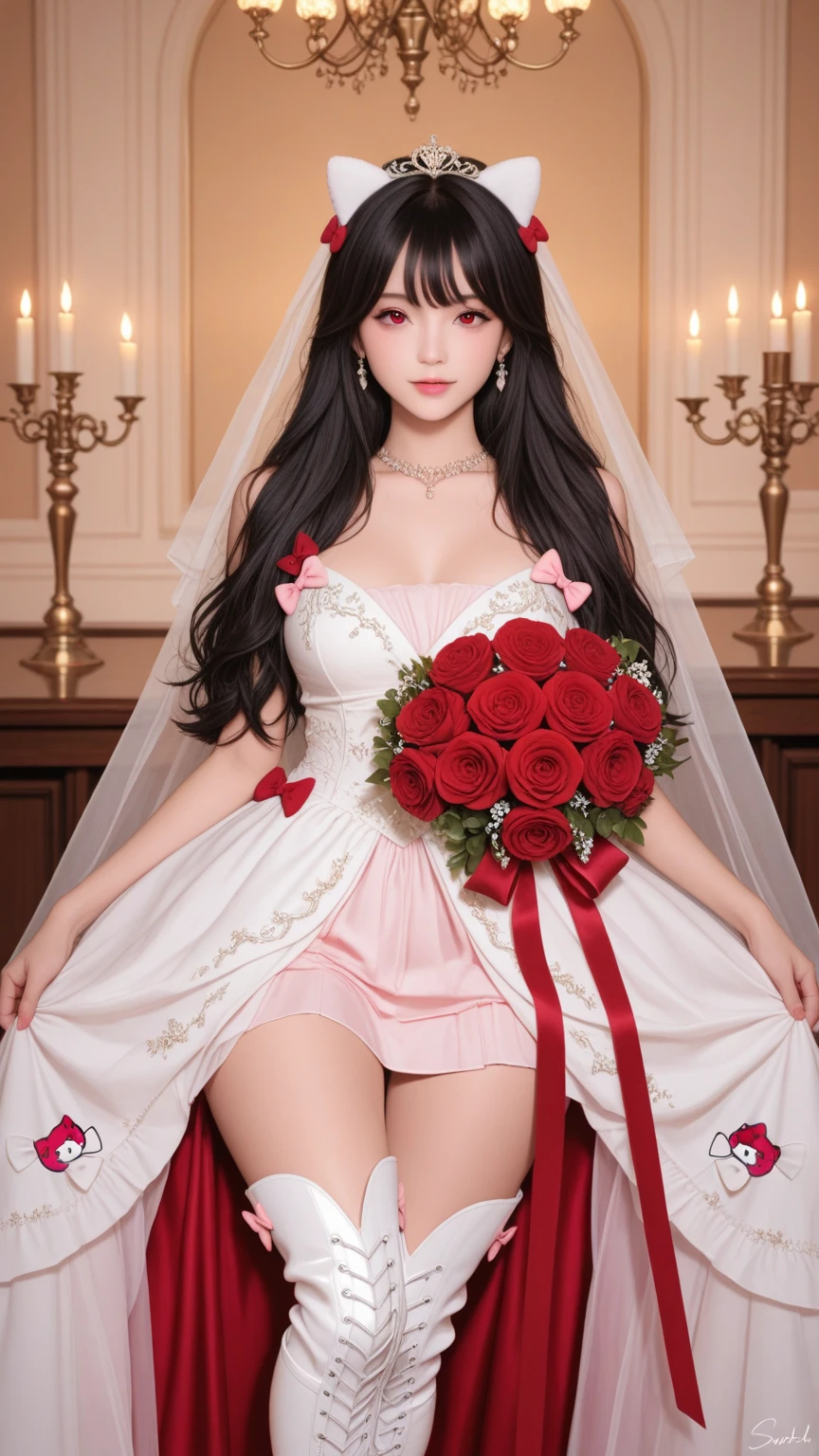 arafed woman in white dress lying on bed with roses, anime girl cosplay, sexy beautiful anime girl, sexy anime girl, charming elegant cosplay, amoranth, smooth white tights, barbie anime in white suit, pale porcelain skin, japanese goddess, cosplay anime, sakimichan franzzeta, anime goddess, closed eyes, sleeping goddess,(desert forest background: 1.8)