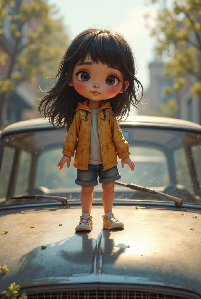 9 foot tall giant 11 year old girl with short small vehicles