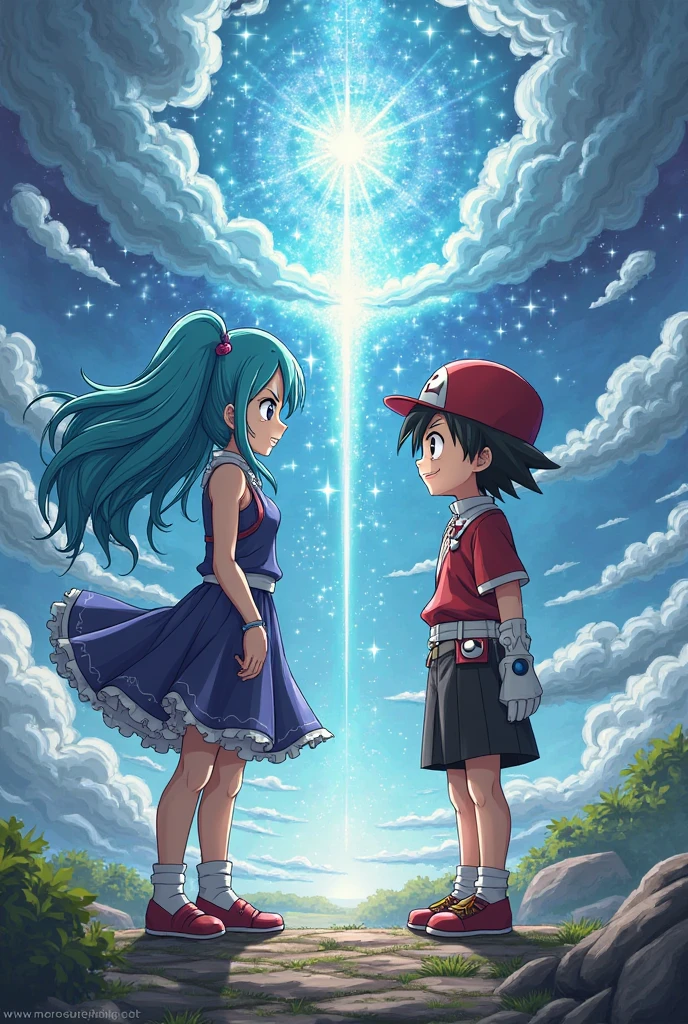 Quadrinho Pokémon Pokémon chamado riolu azul cachecol vermelho com um olhar surpreso sendo beijando. Pokémon chamado raboot branco com máscara vermelha olhos fechados beijando o Pokémon riolu. Second comic they die of shame romantic place and full moon with stars shadow 157( Pokémon)