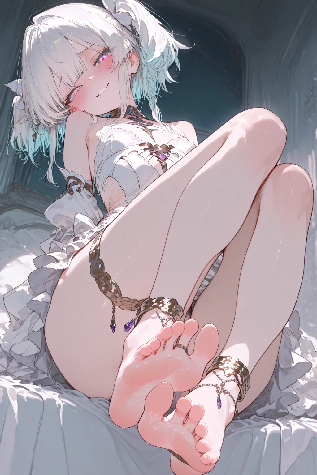 ​masterpiece, top-quality, Detailed details, Detailed landscapes, beatiful lights, Beautiful Shadows,Delicate body,flat body,bionde,Long,girl with,((top-quality)), ((​masterpiece)), ((ultra-detailliert)), (extremely delicate and beautiful)1girl in, long、(1girl in,looking at the viewers, Best Quality, High resolution, (Illustration:0.8), extra detailed face, Perfect Lighting, NSFW,(vaginal,SEX),Cowgirl、(((1man with 1woman,Having sex)),girl on top,Straddling,SUI,bed),(Spread legs),(Squatting,Open legs),(Be scared)、(Straddling a man:1.3)、( will be inserted into the :1.5)、,3boys,girl with,(Tied up,noose,wrist,ankle),((lying back)),(laying on back),((Open your arms,open one's legs)),((Bare legged)),Bewitching look,Crying face,Black eyes,a miniskirt, detailed skin textures, Tyndall effect,mansion,Bedroom,(NSFW),tiny chest,small tits