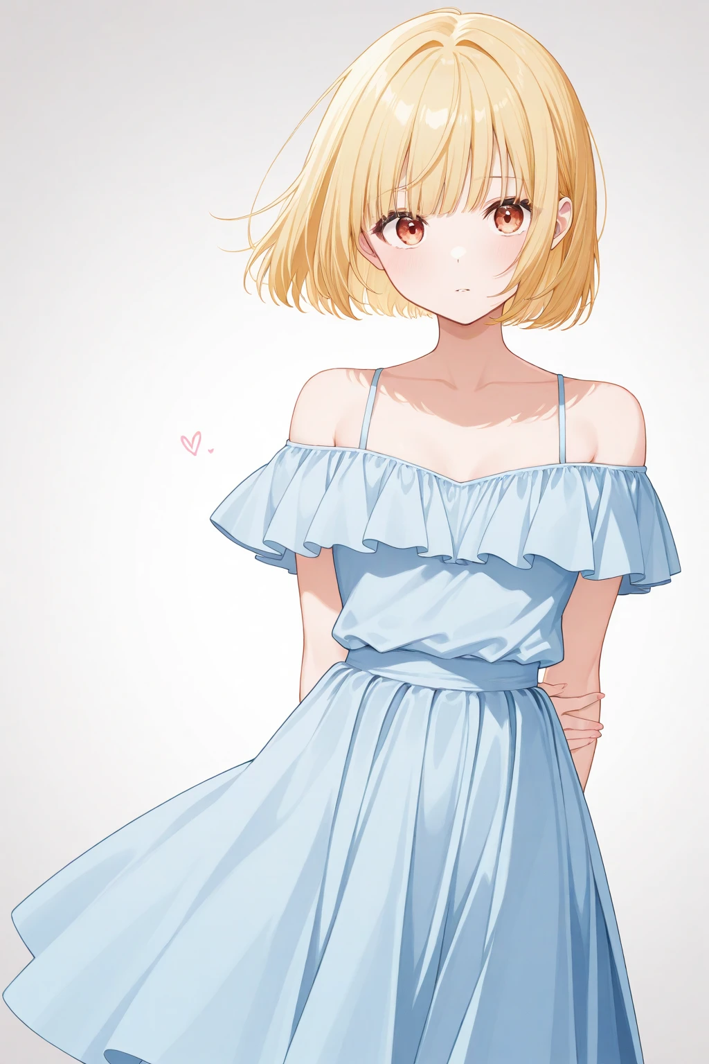 1 girl, 18yo, (flat chest: 1.5), blue eyes, light brown hair, bob cut, early summer outfit, smiling, posing, having fun, upper body, simple background, 8k, RAW photo, best quality, masterpiece, extremely detailed 8k wallpaper, ultra-detailed, best shadow, detailed background, beautiful detailed face, beautiful detailed eyes, nice hands, perfect hands