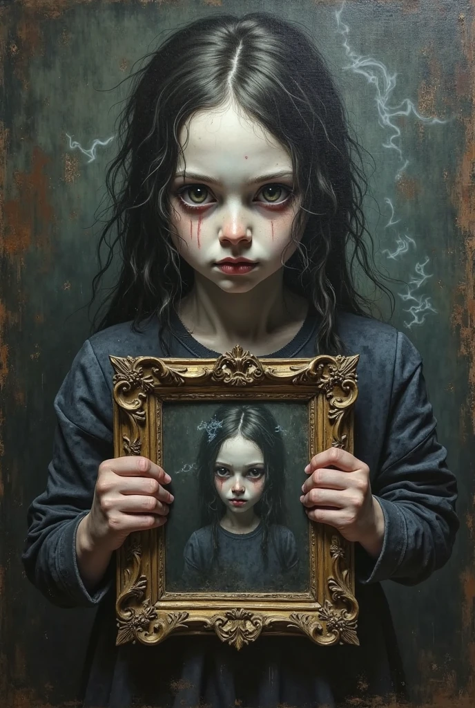 a closeup portrait of a demonic monster with black scales that invokes fear, d & d, fantasy setting, horror environment, morbid colors, dark lighting, atmospheric, cinematic, moody, in the style of diego koi, gina heyer, luiz escanuela, art by alyssa monk, depth, hyperrealism, rule of thirds, golden ratio, oil on canvas, 8 k