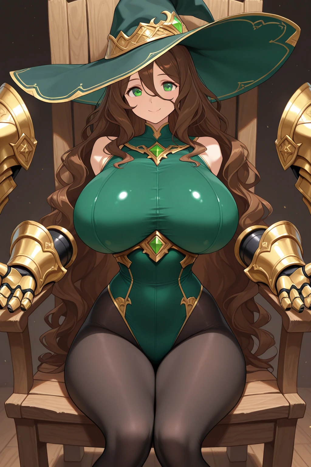 symboli rudolf (umamusume), 1girl, solo, long hair, breasts, looking at viewer, blush, large breasts, simple background, brown hair, thighhighs, white background, navel, holding, animal ears, cleavage, jewelry, closed mouth, purple eyes, tail, swimsuit, weapon, white hair, bikini, multicolored hair, earrings, sword, holding weapon, armor, streaked hair, see-through, skindentation, highleg, holding sword, horse ears, horse girl, gauntlets, pelvic curtain, horse tail, epaulettes, shield, single earring, highleg bikini, green bikini, bikini armor, holding shield, green thighhighs