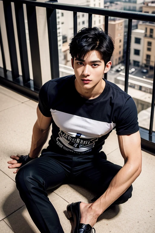 there is a man that is standing in a gym with a bar, in a gym, legs and arms, wearing fitness gear, strong legs, full body picture, fit pic, strong pose, working out, wearing a modern yellow tshirt, powerful stance, strong and tall, khyzyl saleem, 2 arms and 2 legs!, hyperedetailed photo, lifting weights