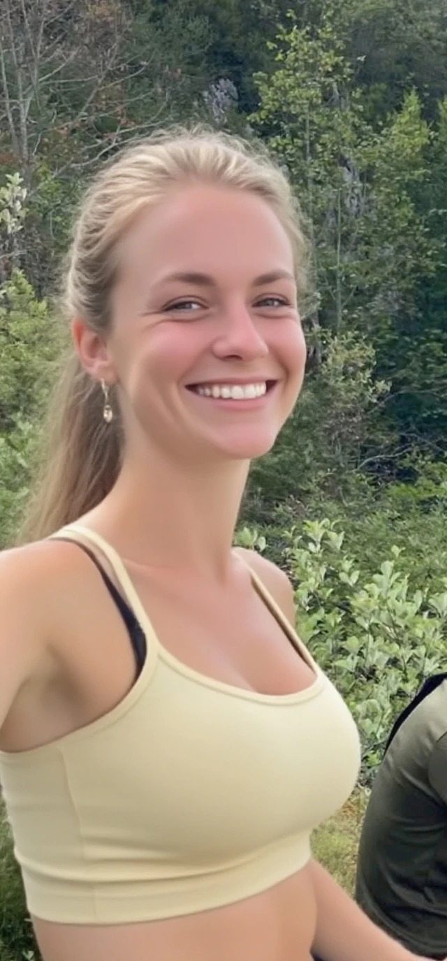 there is a woman in a blue bikini sitting on a boat, brooke ashling, photo taken in 2 0 2 0, relaxing and smiling at camera, jenna barton, hyperrealist portrait in a river, miranda meeks, taken in the early 2020s, beautiful surroundings, amanda clarke, sitting near a river, alexis franklin, sydney hanson, erin