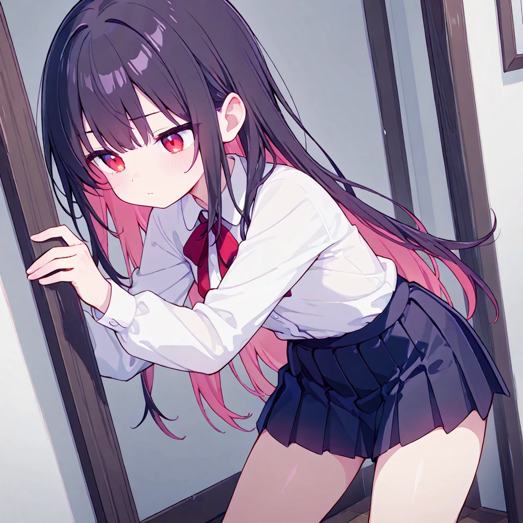 alone, One girl, View Viewer, 2D, anime, anime coloring, Upper Body, (Simple Background, White background:1.3), utaha kasumigaoka, (((Skirt flip, I can see your panties))),squat,From below,blush,Embarrassing, (( 指で膣を触ってMasturbationする)),Masturbation,orgasm,Love juice, 床にこぼれるLove juice, liquid splashing from girl, (( 指で膣を触ってMasturbationする)),Climax,Climax,Squirting,