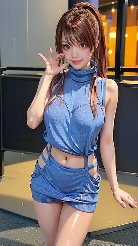 1 woman、Korean、Korean、cyberpunk suit、smooth rubber、tight suit、chest chuck、intricate details、high quality、(upscale:1.4)、Staring at me、ultra realistic 8k、A charming smile perfect face、perfection、clean、masterpiece、professional artwork、famous works、perfect face、beautiful expression、beautiful eyes、short black hair、high heels、wet hair、very big breasts、best image quality、natural background、(focus on chest)、No pants