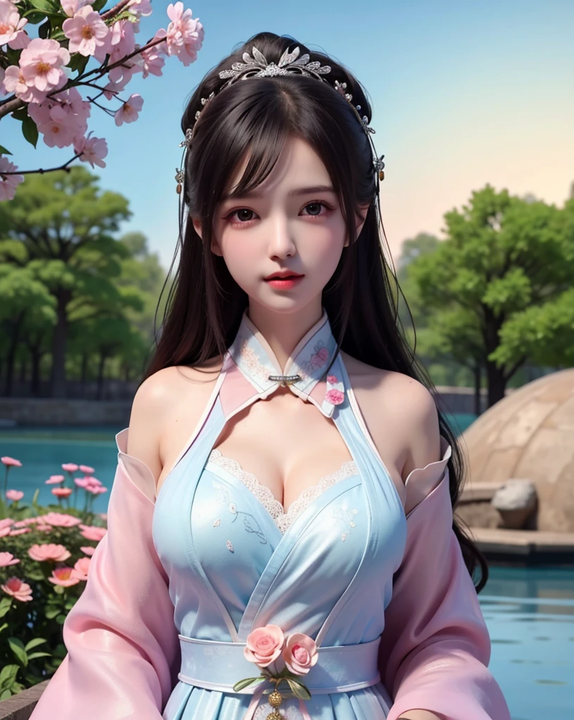 Masterpiece, Best Quality, Extremely Detailed 8k, Ultra HD, Ultra-detailed, Highly Detailed, Ultra High Realistic, Ultra-realistic, Hyperrealistic, Hyperrealism, (1girl:1.5), (Solo:1.5), (Beautiful Rosy Zhao:1.5), (Beautiful Cute European:1.7), Anatomically Correct, (Detailed Realistic Skin Texture), (Realistic Big Breasts), Slender Abs, (Closed Mouth:1.3), Nsfw, Dynamic Pose,