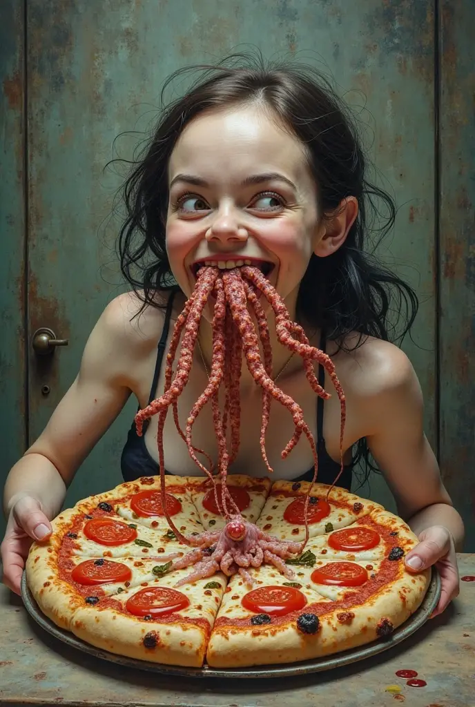 best quality, pizza, tentaclehorrorai,