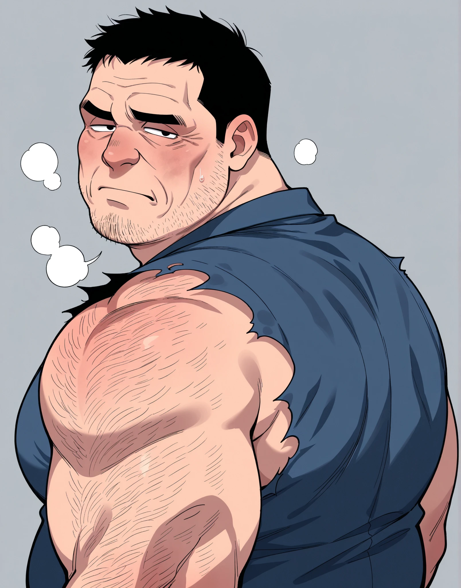 masterpiece, Highest quality, High resolution, One girl, Hamriz, ponytail, Brown eyes,big 、Upper body close-up、Muscular body、blush、Sweat、Composition from the front、anime、(((Micro Bikini)))、Outdoor swimming pool